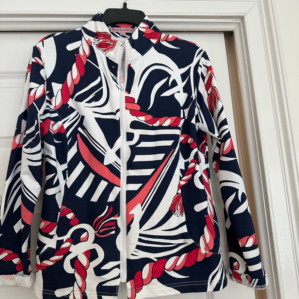 Barbara Gerwit Nautical Navy and Red Women's Jacket